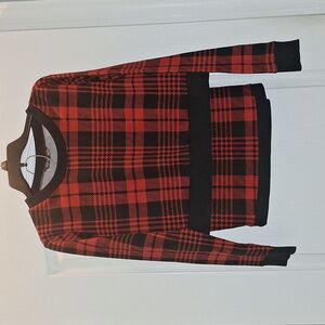 Shein 2 Two Piece Plaid Skirt and Top Set